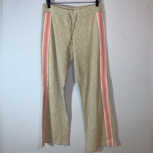 G.W. Sport Y2K Lounge Pants with Pink white side Accent Stripes gray size med